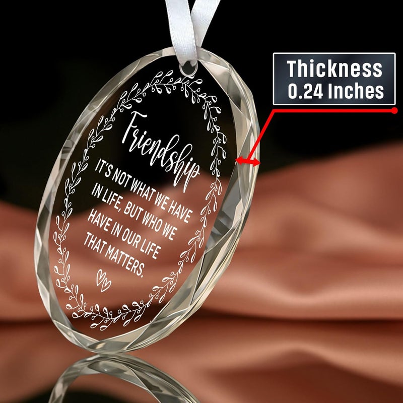 HEXMOZ Best Friend Ornaments for Women - Friends Gifts 2025 - Friendship Gifts for Friend Female, BFFs, Besties, Soul Sisters, Friends Group Christmas Tree Decoration - Friendship Glass Ornament - Image 2
